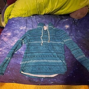 Women’s Hurley blue-button lightweight hoodie- size Large💥